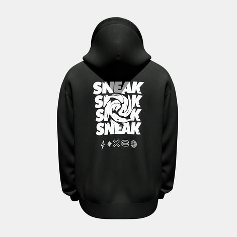 BLACK SNEAK HOODIE - M