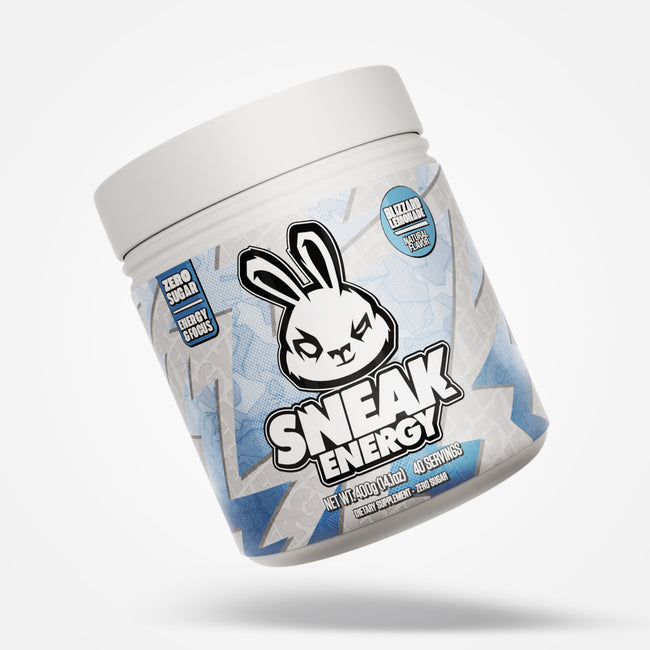 Container of Sneak Energy Blizzard Lemonade with a cartoon rabbit ...