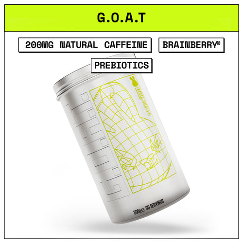 Sneak Cherry Apple GOAT with yellow text and graphics on a white background