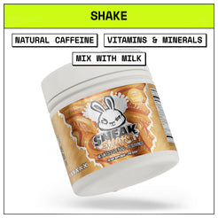Sneak Shake container with branding and product information on a white background