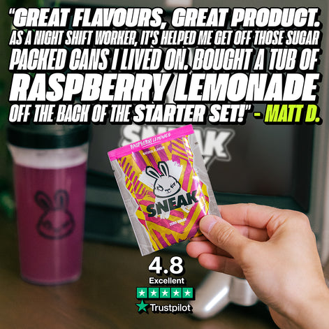 FUEL YOUR DAY WITH SNEAK TUB STARTER BUNDLE
